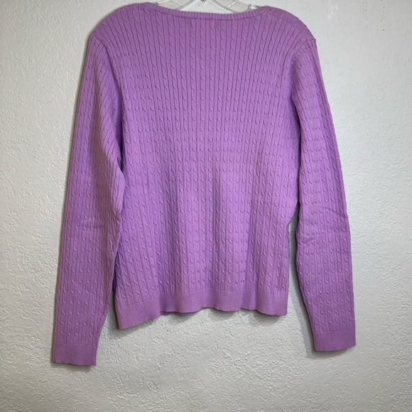 St. John’s Bay Purple Ribbed Zip-Up Knit Cardigan Sweater Stretch Size L - Picture 11 of 14
